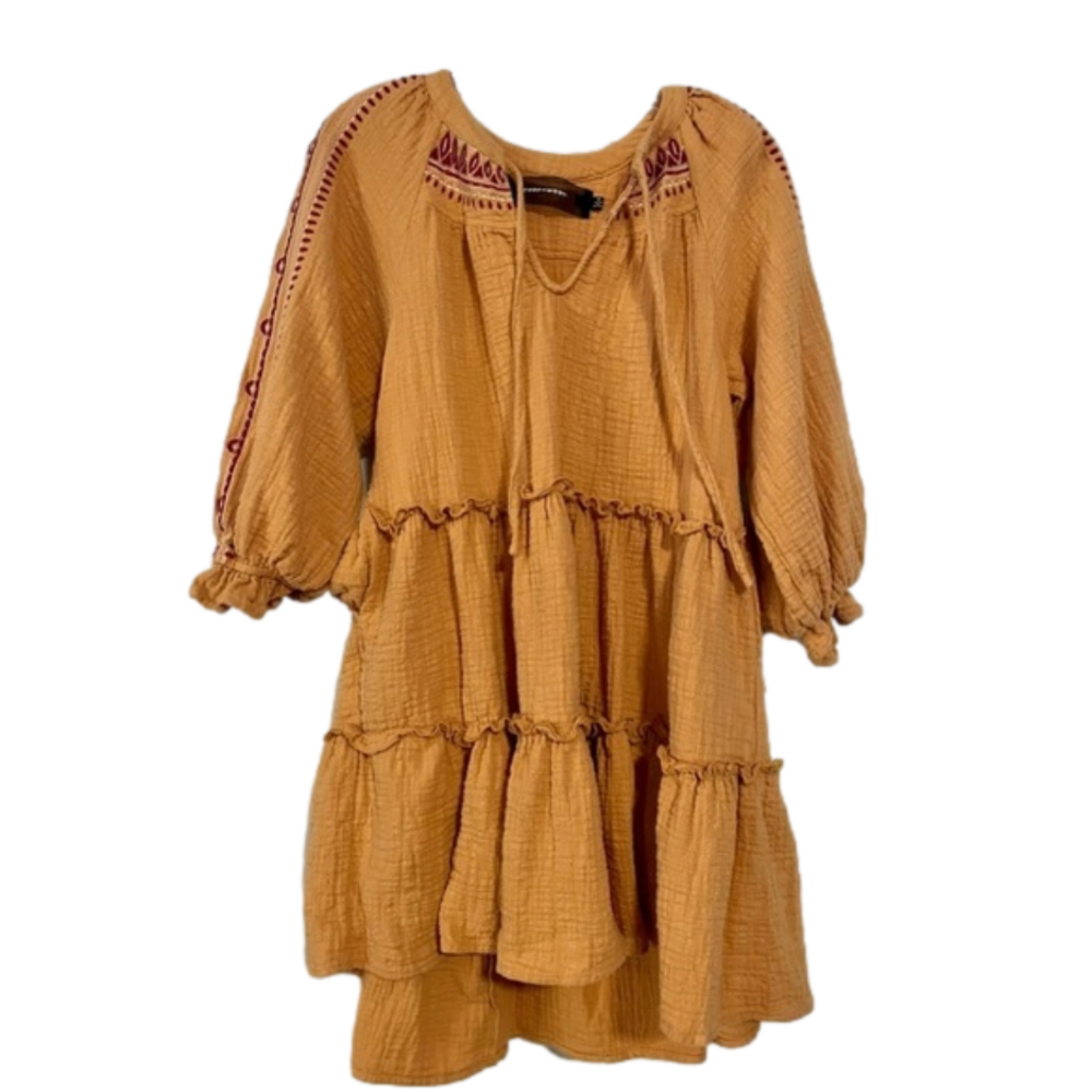 Code X Mode size medium embroidered tiered dress